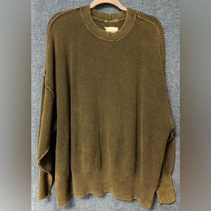 Aerie olive green oversized sweater- heavy knit